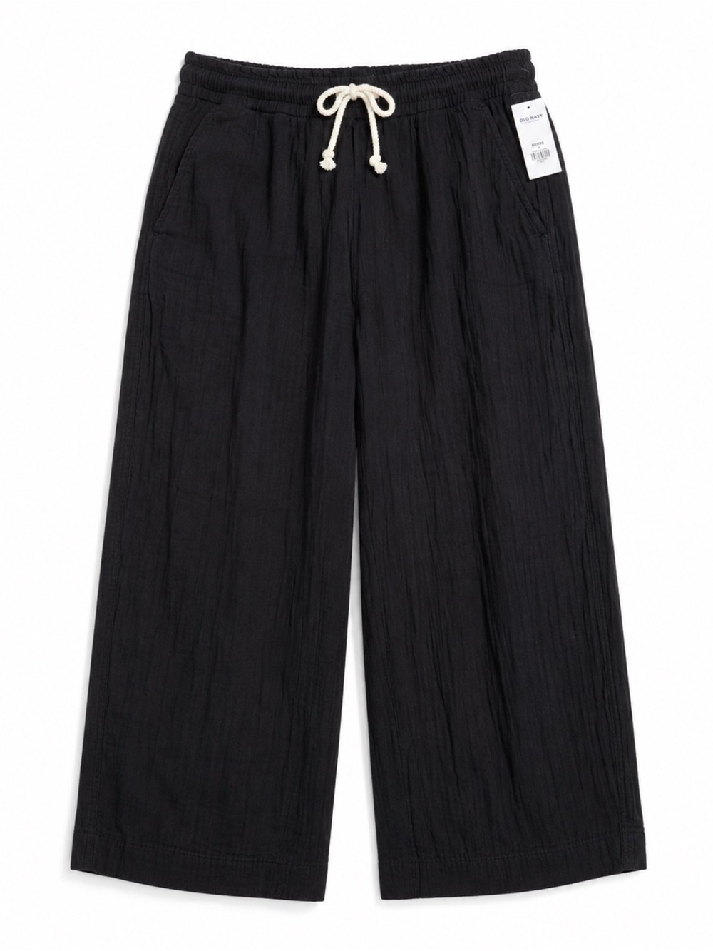 Old Navy Men's Black Wide-Leg Drawstring Joggers